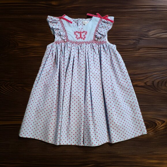 Petit Ami Smocked Butterfly Dress Size 18m - Picture 1 of 5